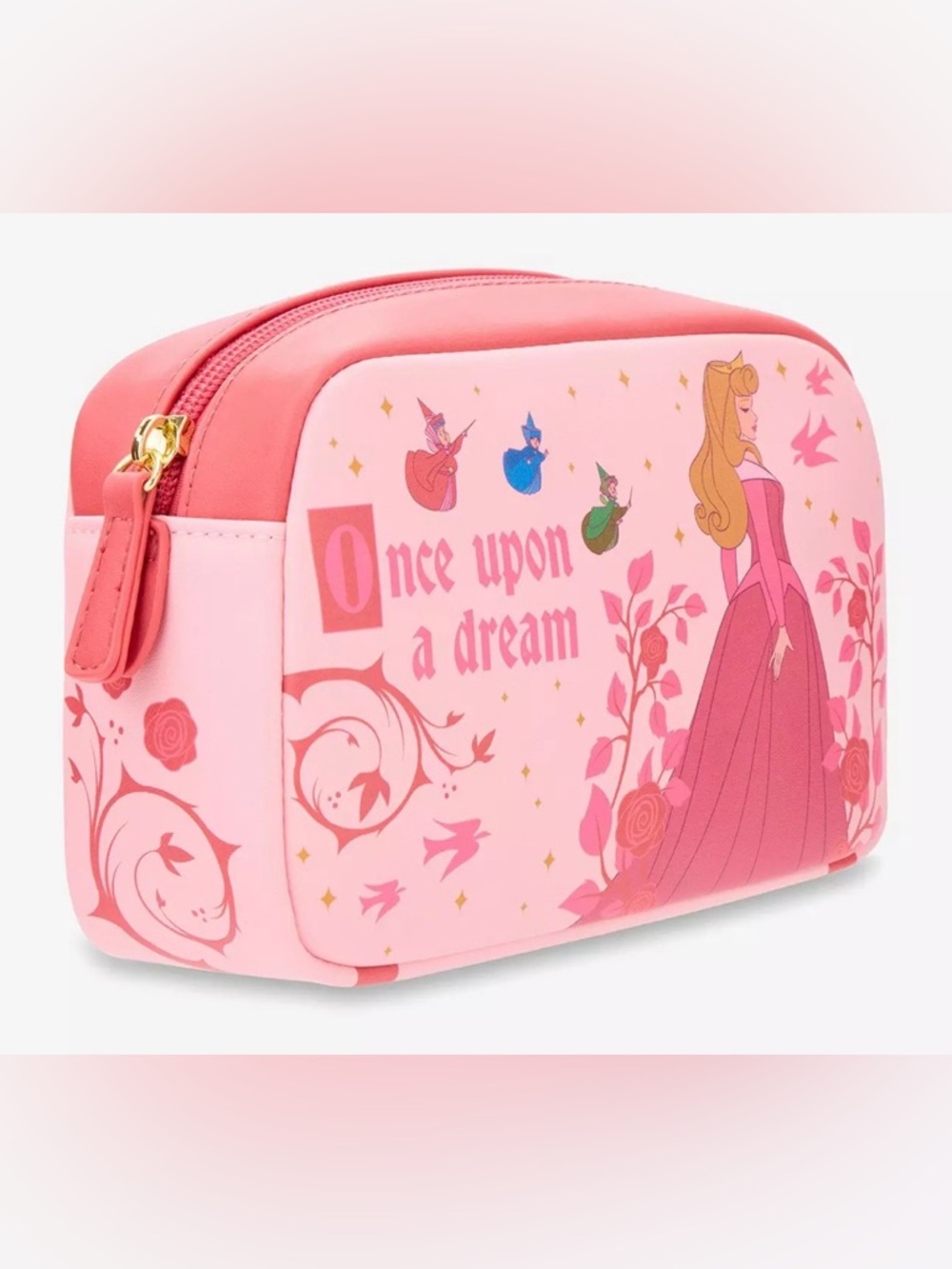 Loungefly Aurora Sleeping Beauty floral cosmetic bag